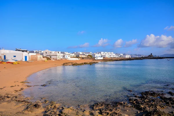 Landschaft Aus Spanischer Sicht Graciosa Lanzarote Tropische Vulkanische Kanarische Inseln — Stockfoto