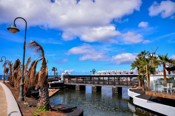 Španělský Pohled Krajina Lanzarote Tropické Sopečné Kanárské Ostrovy Španělsko — Stock fotografie