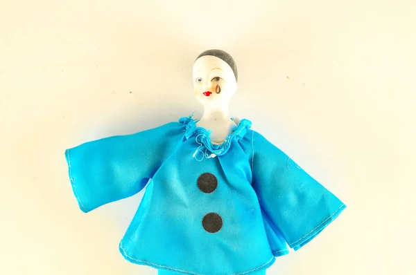 Foto Pierrot Toy Doll Sobre Fondo Blanco — Foto de Stock