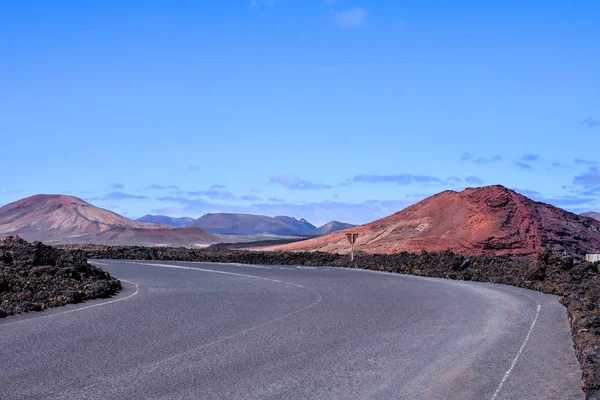 Hiszpański Krajobraz Lanzarote Tropikalne Wulkaniczne Wyspy Kanaryjskie Hiszpania — Zdjęcie stockowe