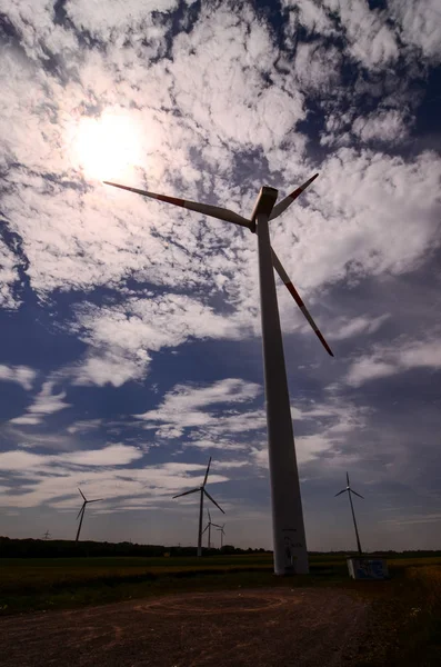 Mulino Eolico Turbina Eolica Rinnovabili Green Energy Source — Foto Stock