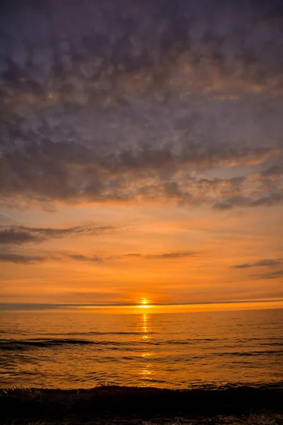 Kuzey Avrupa Hollanda Atlantik Okyanusunda Güneş Batıyor — Stok fotoğraf