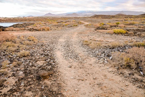 Foto Imagen Camino Tierra Que Conduce Desierto — Foto de Stock