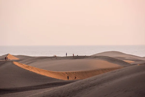 Deserto Con Dune Sabbia Maspalomas Gran Canaria Spagna — Foto Stock