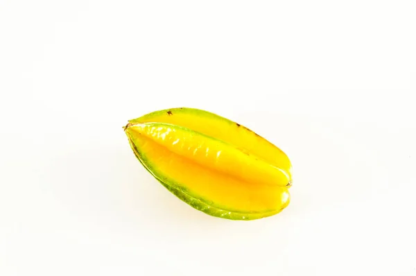 Närbild Gul Frukt Carambola Isolerad Vit Bakgrund — Stockfoto