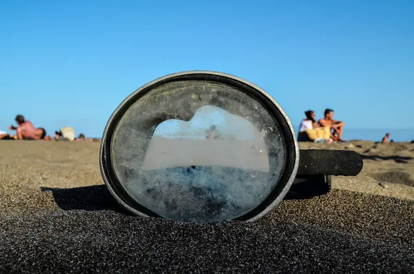 Zdjęcie Nurkowanie Maska Piaszczystej Plaży — Zdjęcie stockowe