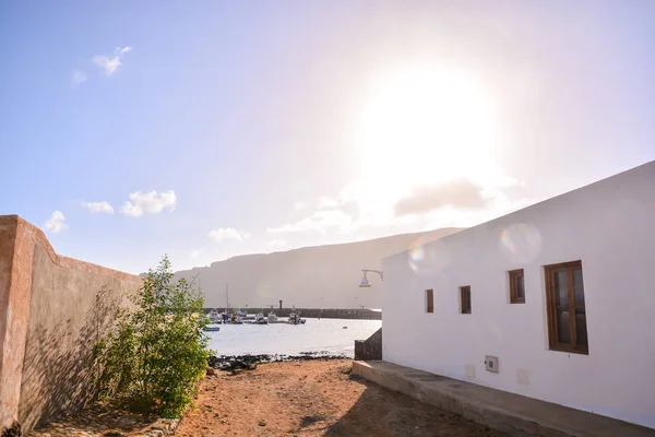 Landschaft Aus Spanischer Sicht Graciosa Lanzarote Tropische Vulkanische Kanarische Inseln — Stockfoto