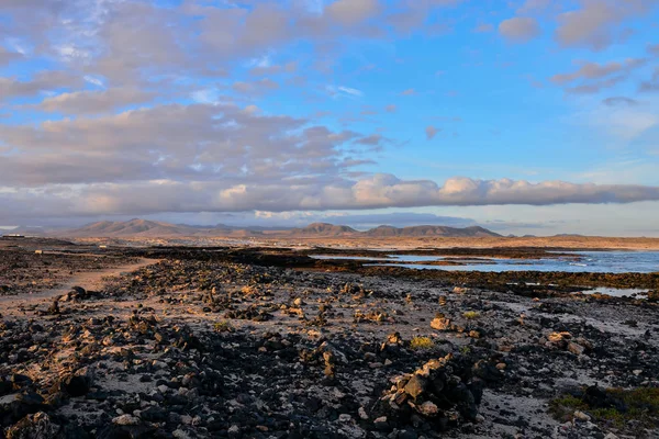 Spanya Manzarası Cotillo Fuerteventura Tropikal Volkanik Kanarya Adaları Spanya — Stok fotoğraf