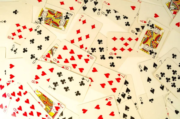 Poker Card Textuur Casino Kaarten Als Achtergrond — Stockfoto