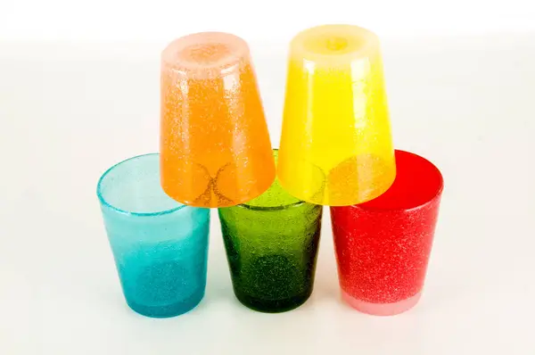 Photo Picture Modern Color Glass Vases Background — Stock Photo, Image