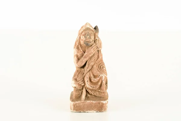 Raro Insolito Messicano Vintage Maya Statua Scultura Argilla — Foto Stock