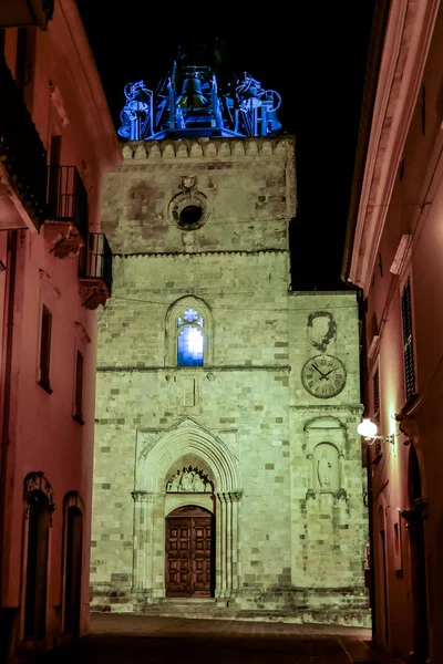 Guardiagrele Abruzzo Talya Ortaçağ Kasabasında Resim Gecesi — Stok fotoğraf