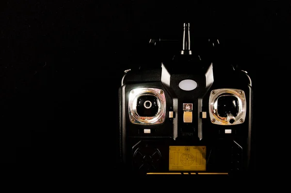 Tecnologia Copter Closeup Aeronave Drone Quadrocopter Com Chassi Levantado — Fotografia de Stock