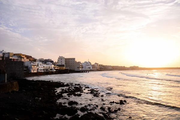 Západ Slunce Atlantském Oceánu Kanárském Ostrově Tenerife Španělsko — Stock fotografie