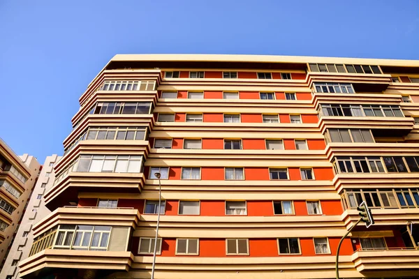 Colored Modern Building Windows Las Palmas Canary Islands Spain — Stock Photo, Image