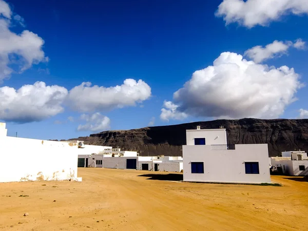 Landschaft Aus Spanischer Sicht Graciosa Lanzarote Tropische Vulkanische Kanarische Inseln — Stockfoto