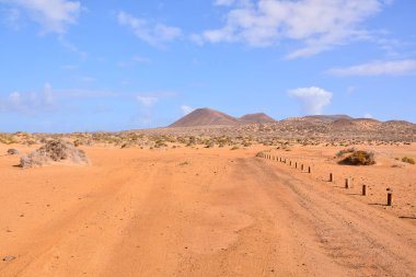 Spanish View Landscape in La Graciosa Lanzarote Tropical Volcanic Canary Islands Spain clipart