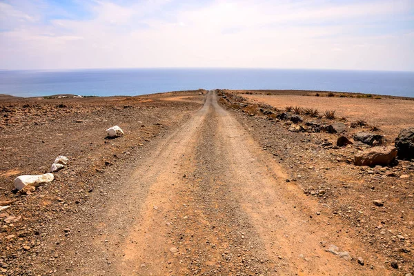 砂漠へと続く未舗装の道路の写真 — ストック写真