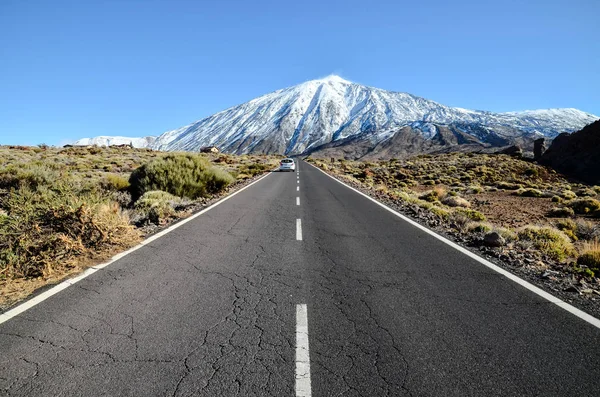 Long Empty Desert Ashalt Road Hierro Isole Canarie Spagna — Foto Stock