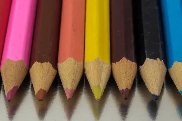 New Pencils Textured Set Colored Background — Stock Photo, Image