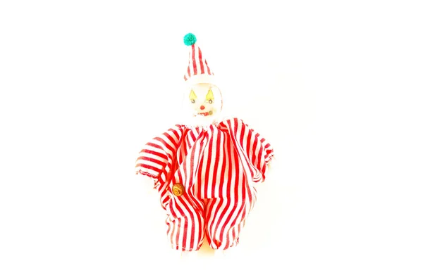 Foto Pierrot Boneca Brinquedo Fundo Branco — Fotografia de Stock