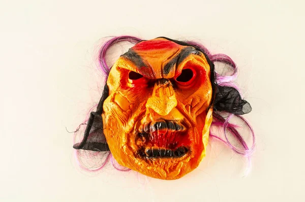 Traditionell Japansk Mask Demon Vit Bakgrund — Stockfoto