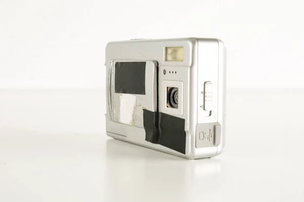 Velho Digital Câmera Compacta Vintage Objeto Fundo — Fotografia de Stock
