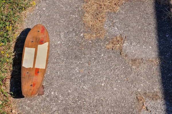 Photo Une Planche Roulettes Bois Des Années — Photo