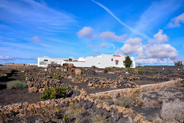 Landschaft Aus Spanischer Sicht Auf Lanzarote Tropische Vulkanische Kanarische Inseln — Stockfoto