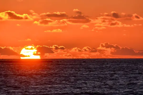 Coucher Soleil Sur Océan Atlantique Tenerife Canaries Espagne — Photo