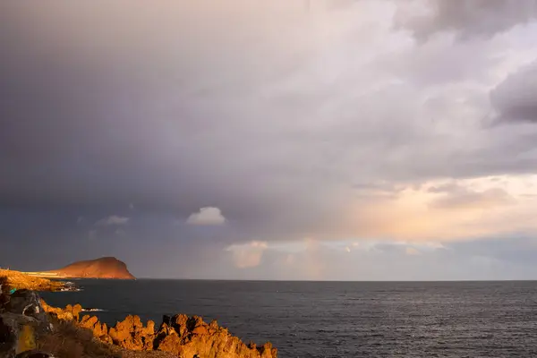 Pôr Sol Oceano Atlântico Tenerife Ilha Canária Espanha — Fotografia de Stock