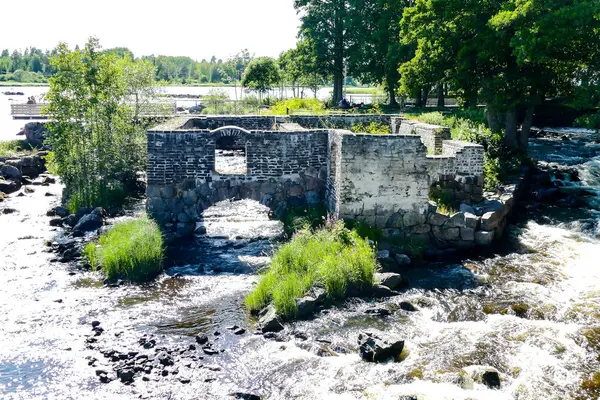 Vieux Pont Pierre Sur Rivière Belle Photo Photo Numérique — Photo