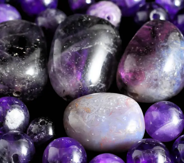 Amulet Amethyst Stone Ready Make Handmade Jewelry — Stock Photo, Image