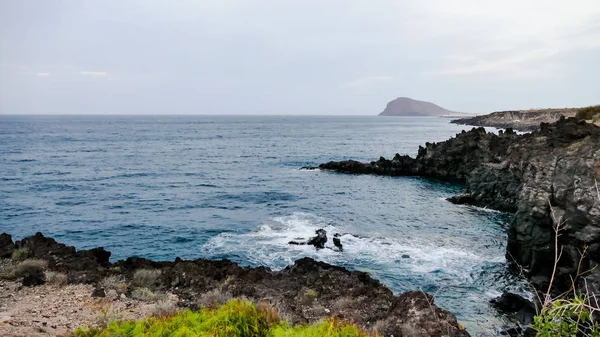 Molnlandskap Färgade Moln Vid Solnedgången Nära Havet — Stockfoto