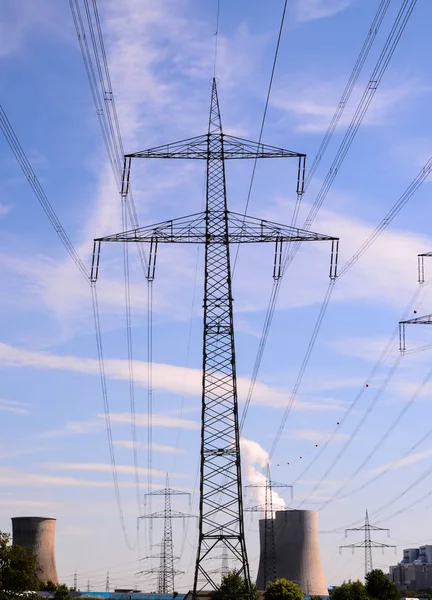 Vysokonapěťová Elektrická Převodovka Tower Energy Pylon — Stock fotografie