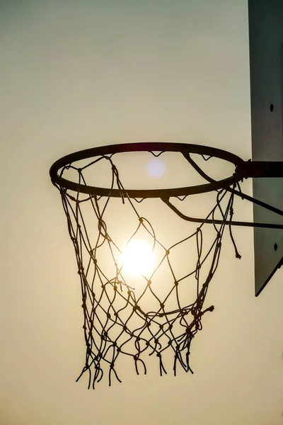 Basketballkorb Vor Blauem Himmel Schönes Foto Digitalbild — Stockfoto