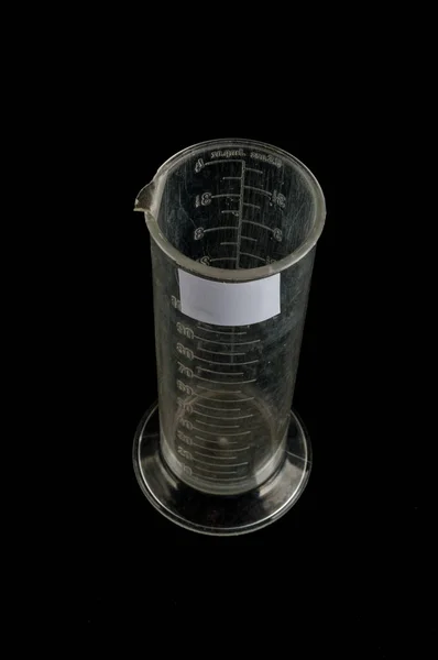 Close Measuring Glass Object Black Background — Stock Photo, Image