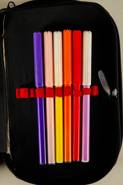 Farklı Renkte Keçeli Kalem Seti — Stok fotoğraf