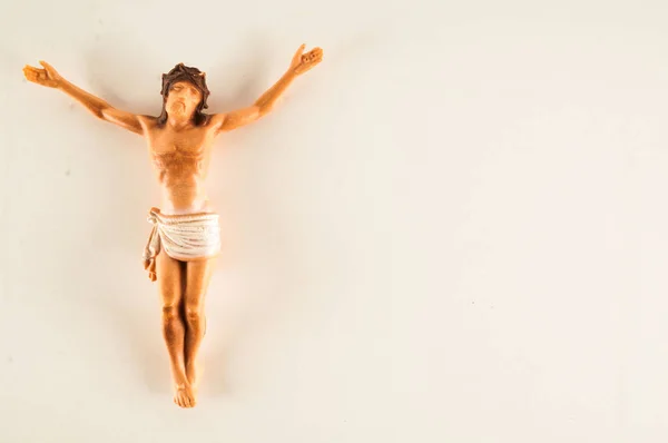 Foto Bild Eines Gekreuzigten Jesus Christus Statuette Religion — Stockfoto