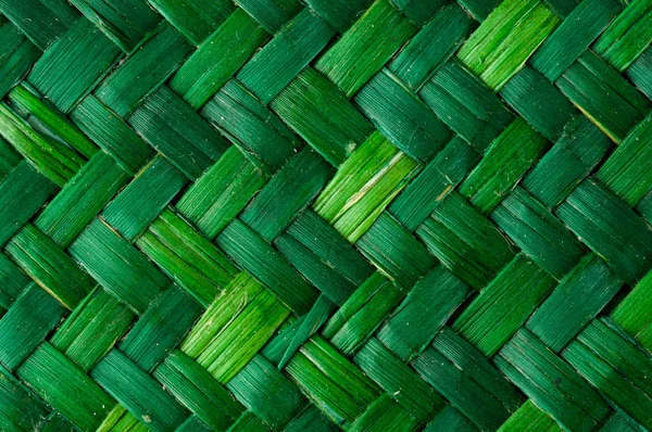 Zelené Vimini Bambusové Tkaní Textury Pozadí Vzor — Stock fotografie
