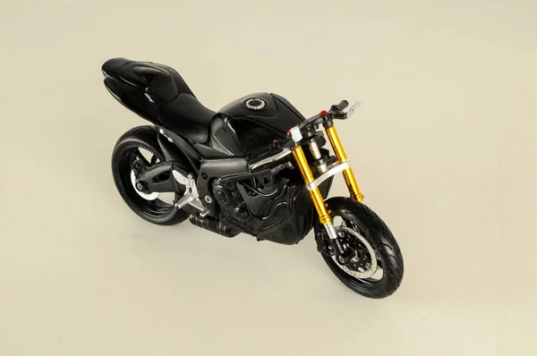 Крупный План Игрушечного Мотоцикла Объект Белом Фоне — стоковое фото