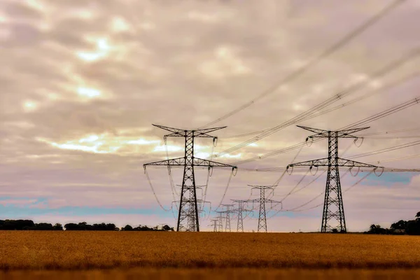 Foto Van Classic Electricity Pylon Pole — Stockfoto