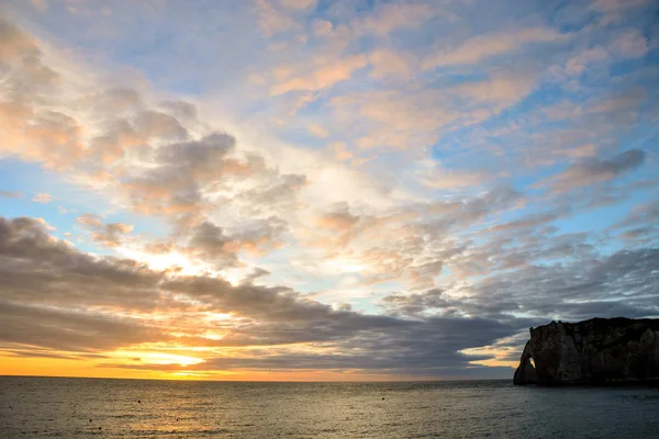 Foto Van Falaise Amont Etretat Stad Normandië Frankrijk Europa — Stockfoto