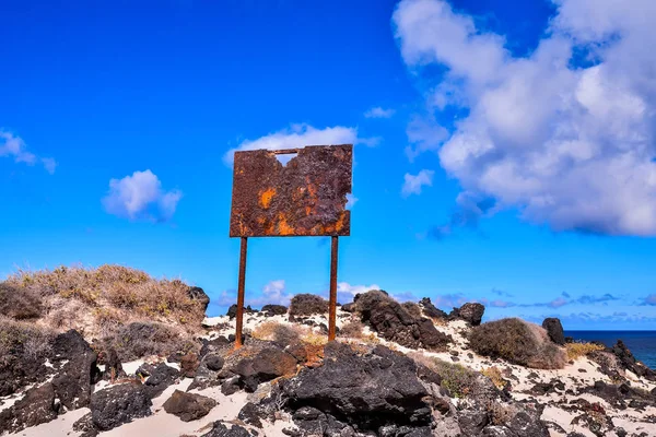 Spaans Uitzicht Landschap Roestig Bord Tropische Vulkanische Canarische Eilanden Spanje — Stockfoto