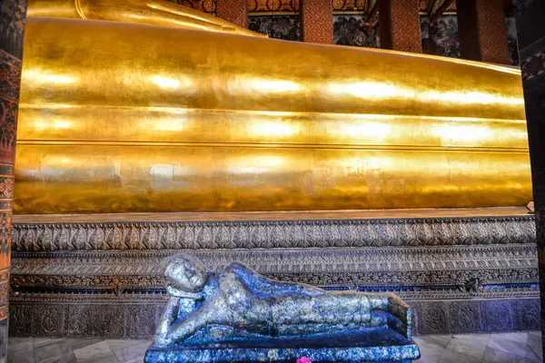 Ležící Buddha Chrámu Pho Wat Pho Bangkoku Thajsko — Stock fotografie