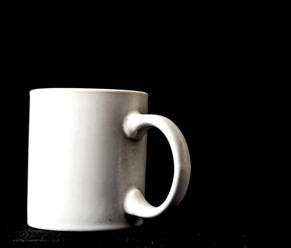 Coffee Cup Icons Top Side View Black Background — Stock Photo, Image