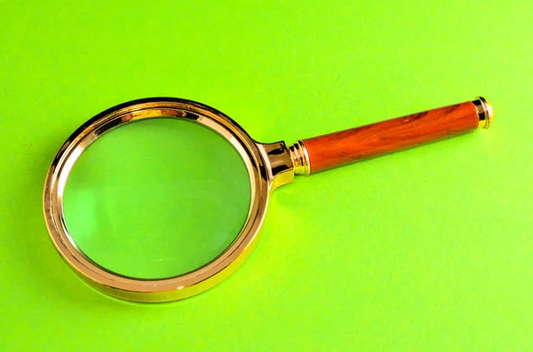 Vintage Magnify Lupa Vidro Fundo Colorido — Fotografia de Stock