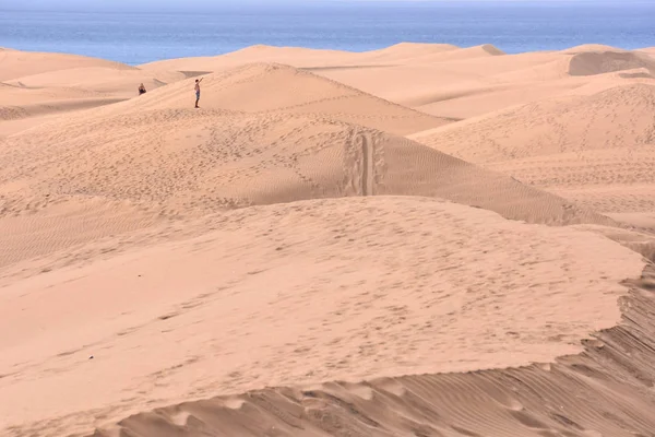 Deserto Com Dunas Areia Maspalomas Gran Canaria Espanha — Fotografia de Stock