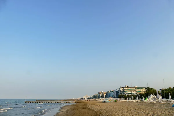Playa Lido Jesolo Mar Adriático Hermoso Día Verano Italia —  Fotos de Stock