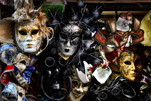Máscaras Carnaval Veneciano Venecia Hermosa Foto Digital — Foto de Stock